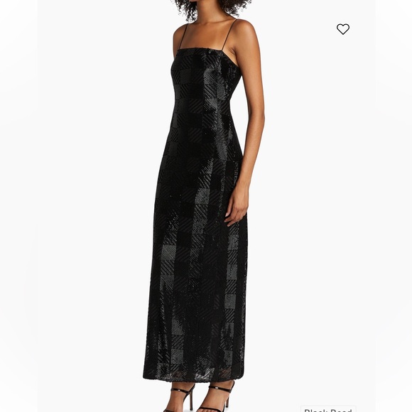 ramy brook black sequin dress Ramy Brook Elsie Feather Hem Dress In Black Sequin Swirl - 75% Off
